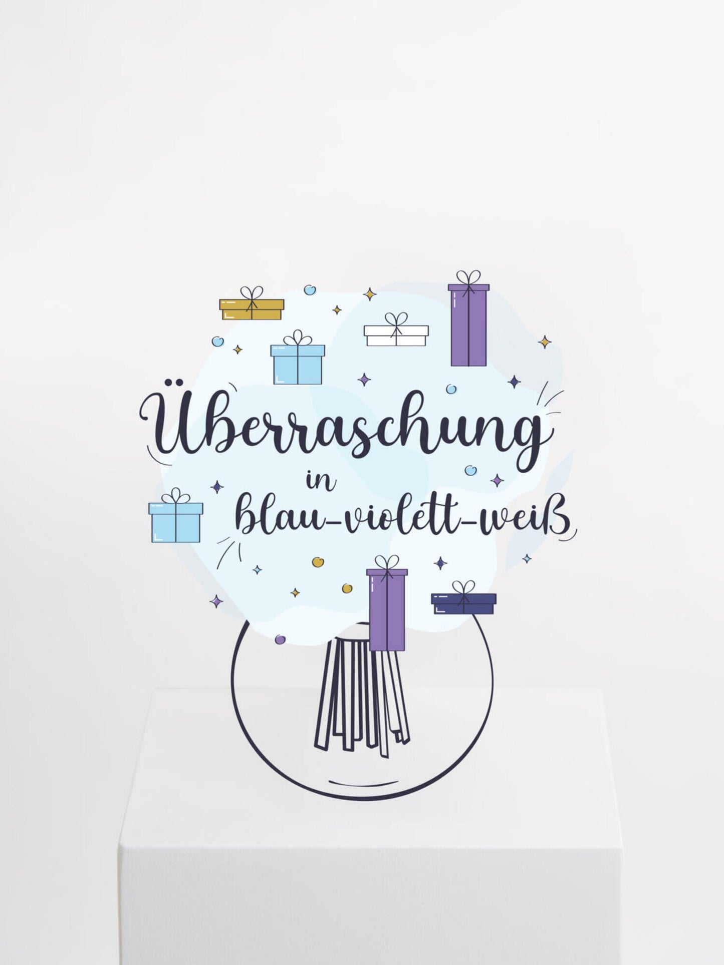 Überraschungsstrauß in Blau-Violett-Weiß